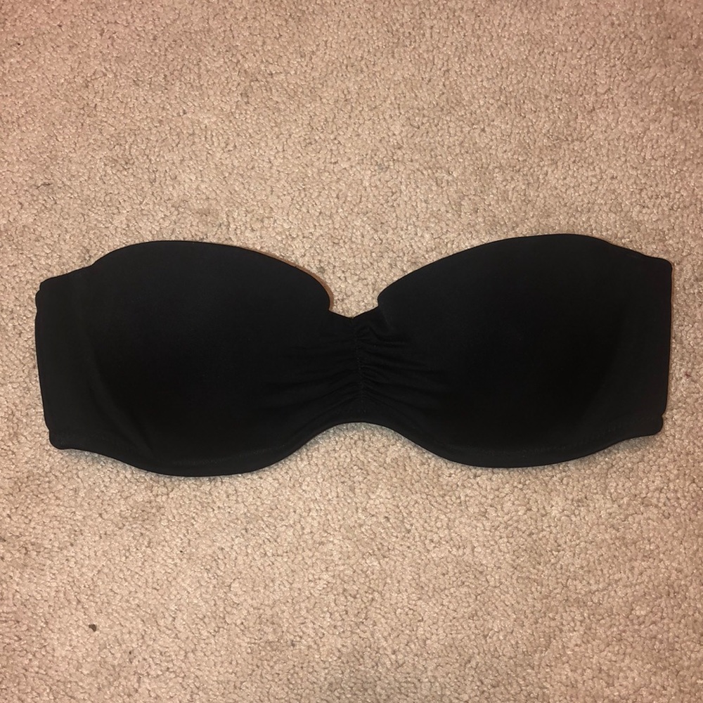 Black strapless Victoria’s Secret bathing suit top